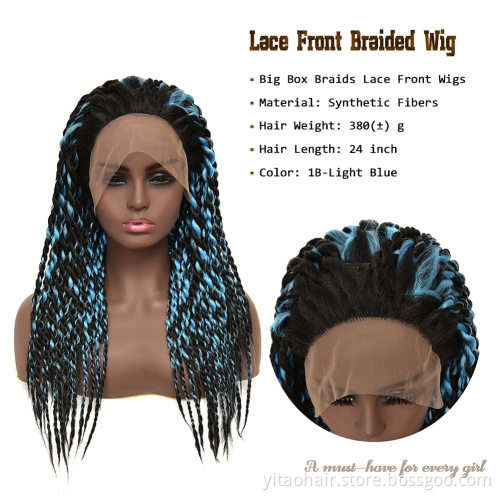 Braid Wigs IN STOCKS Lace Front Synthetic Hair Wigs Long Box Braided Lace Wigs for Black Women